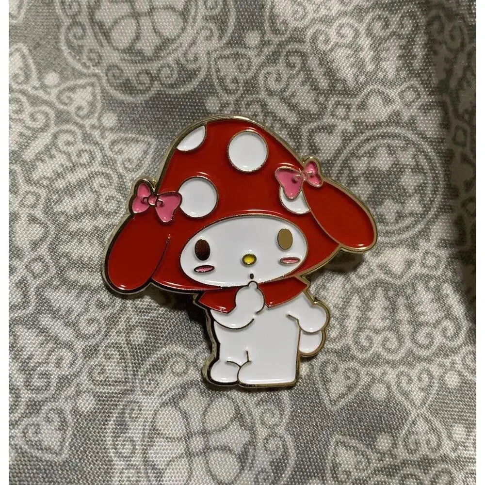 Hello Kitty and Friends Enamel Pin My Melody Wearing Glittery Mushroom Hat - Picture 1 of 3